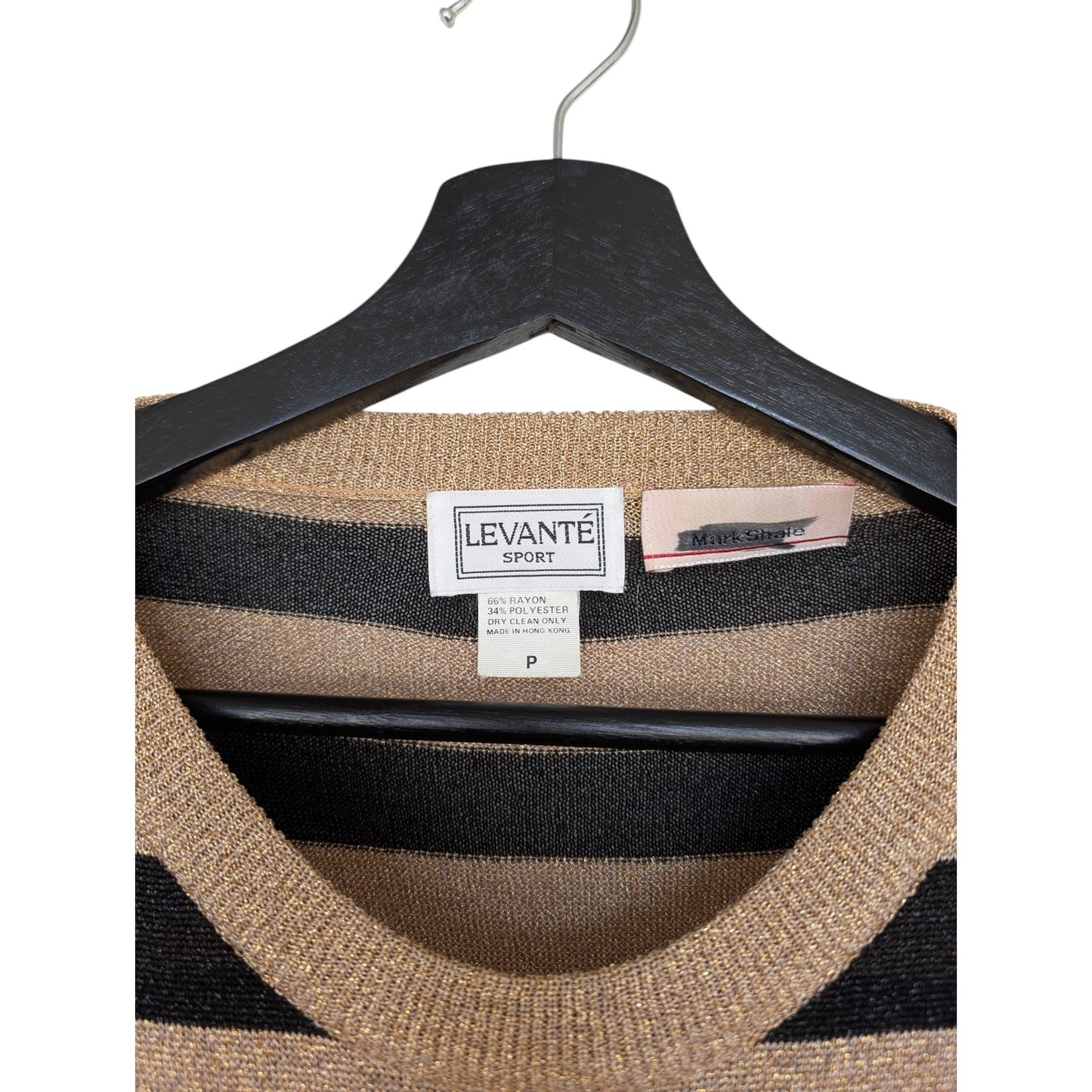 Vintage Levante Sport Marc Shale Glitter Long Sleeve Stripe Sweater