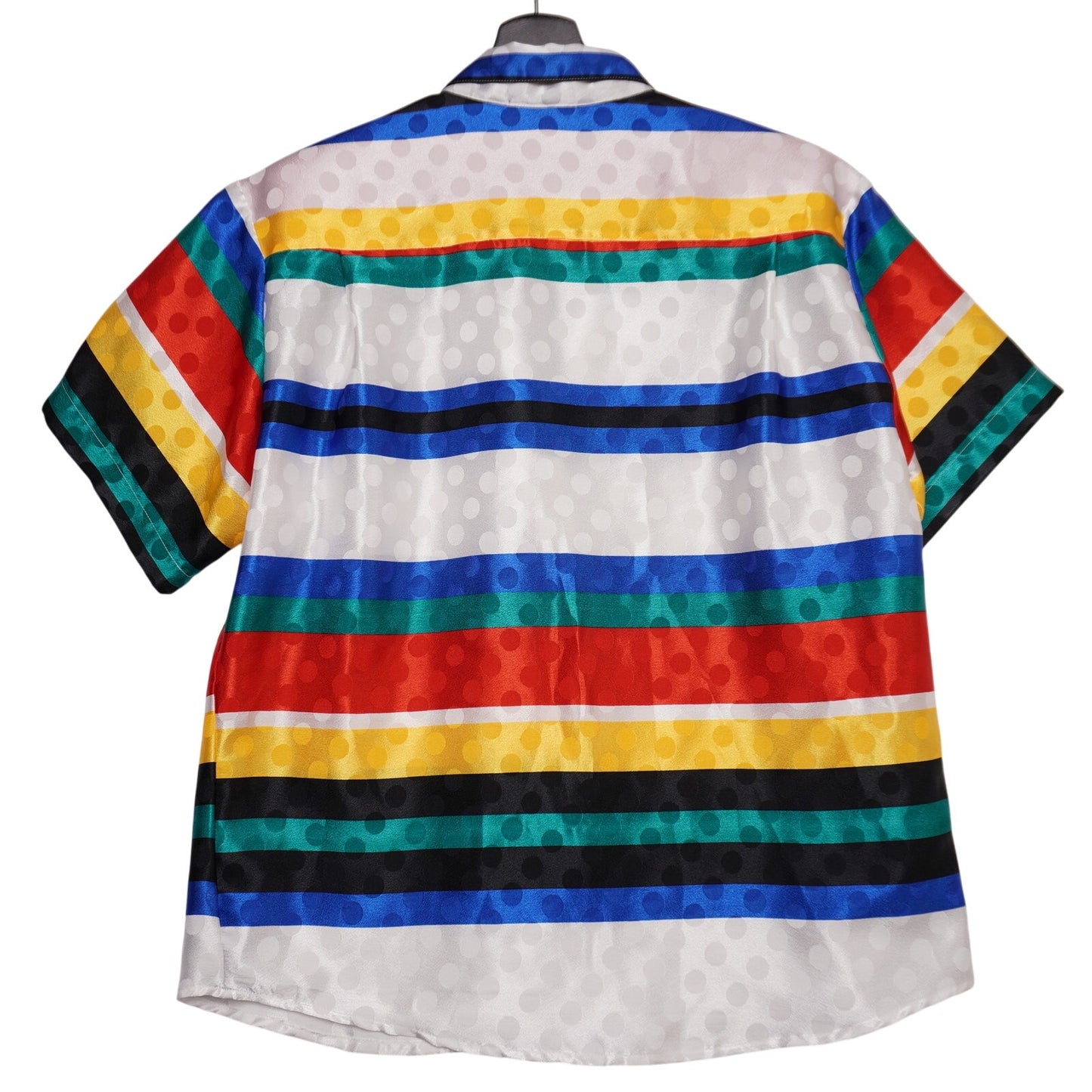 Multicolor Stripe Women’s Boxy Blouse Top Polkadot Short Sleeve Minimalist