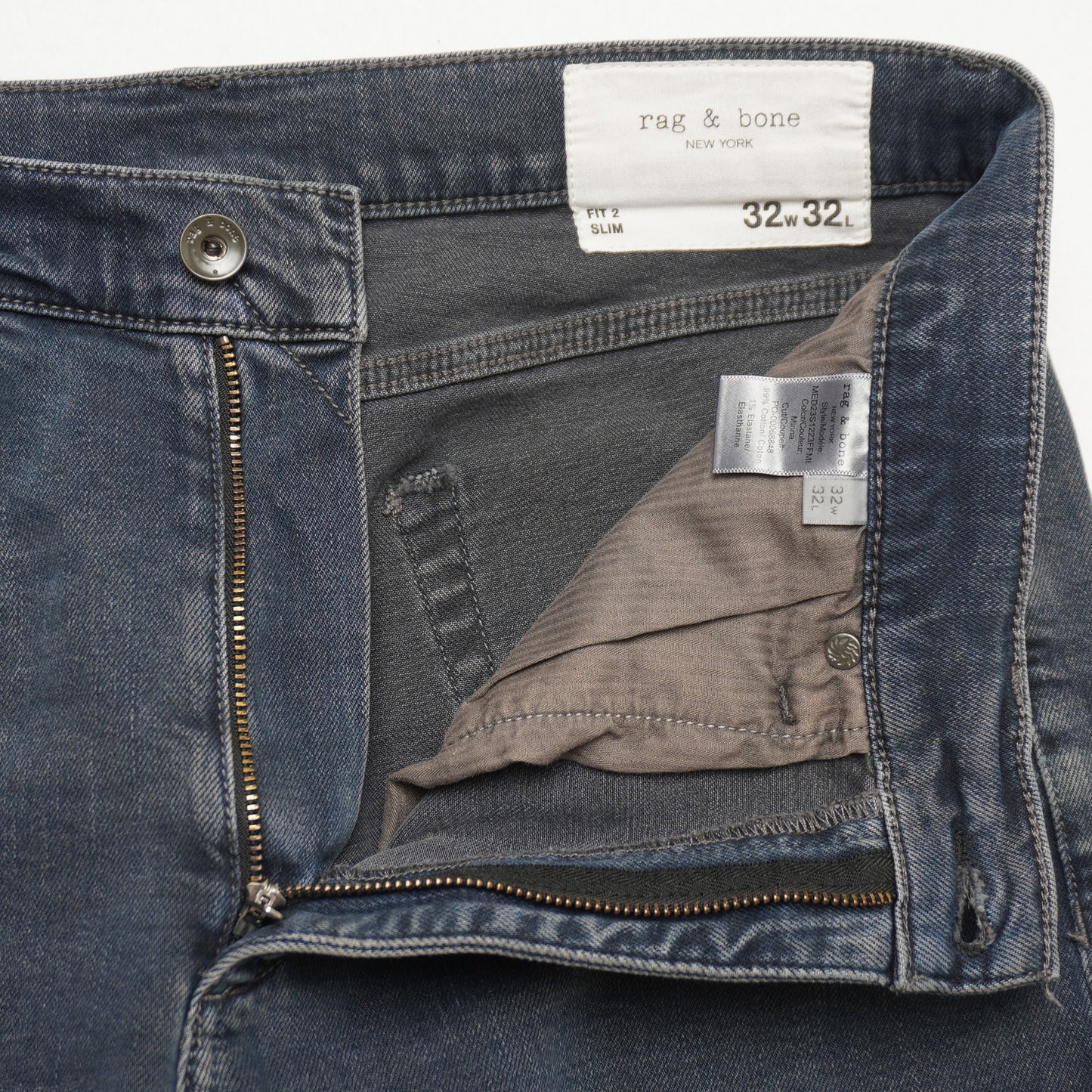 Rag & Bone Fit 2 Slim Jeans - Blue Gray Wash