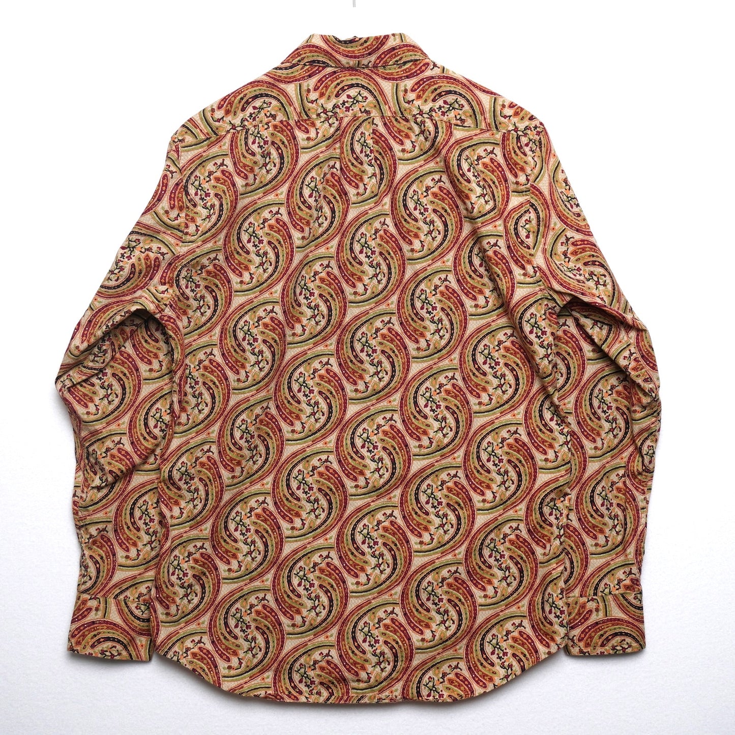 Vintage Structure Red Mediterranean Shirt w/ Madras Detail Size Med 100% Cotton