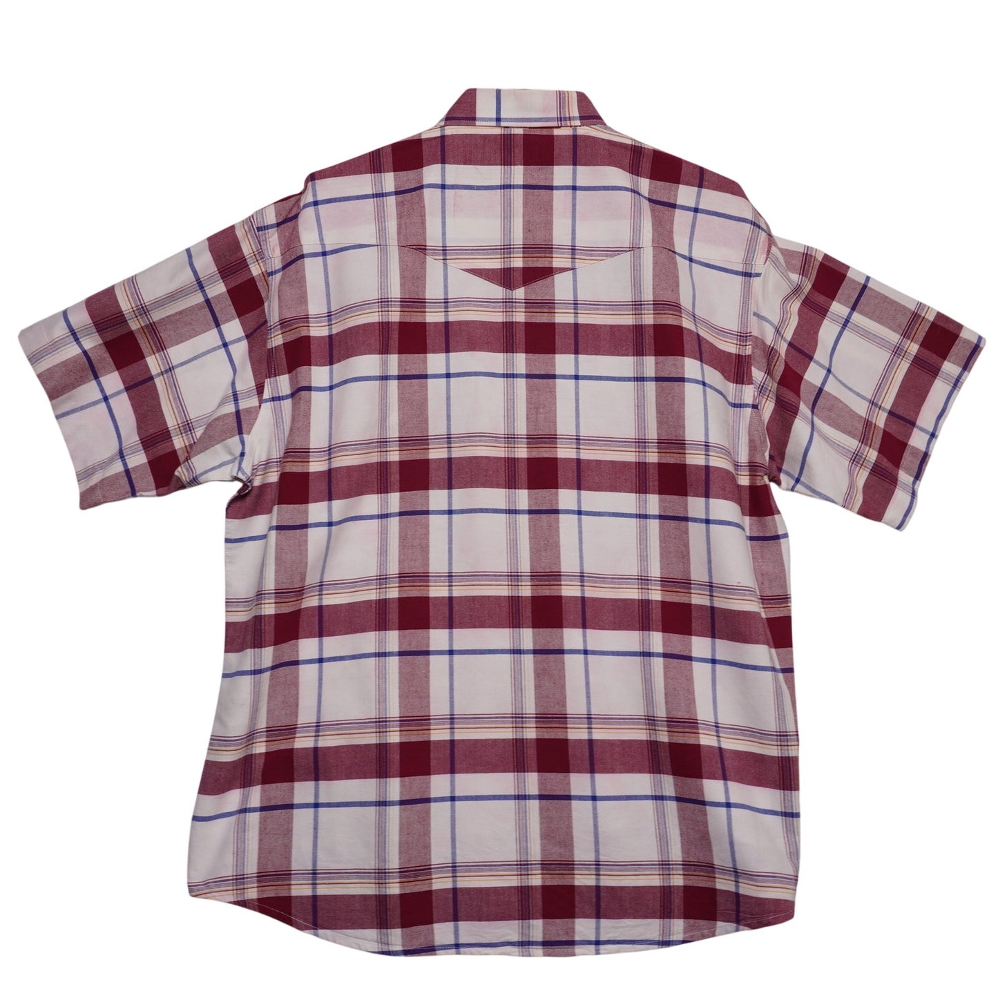 Vintage Wrangler Red and Blue Plaid Short Sleeve Western Shirt XL