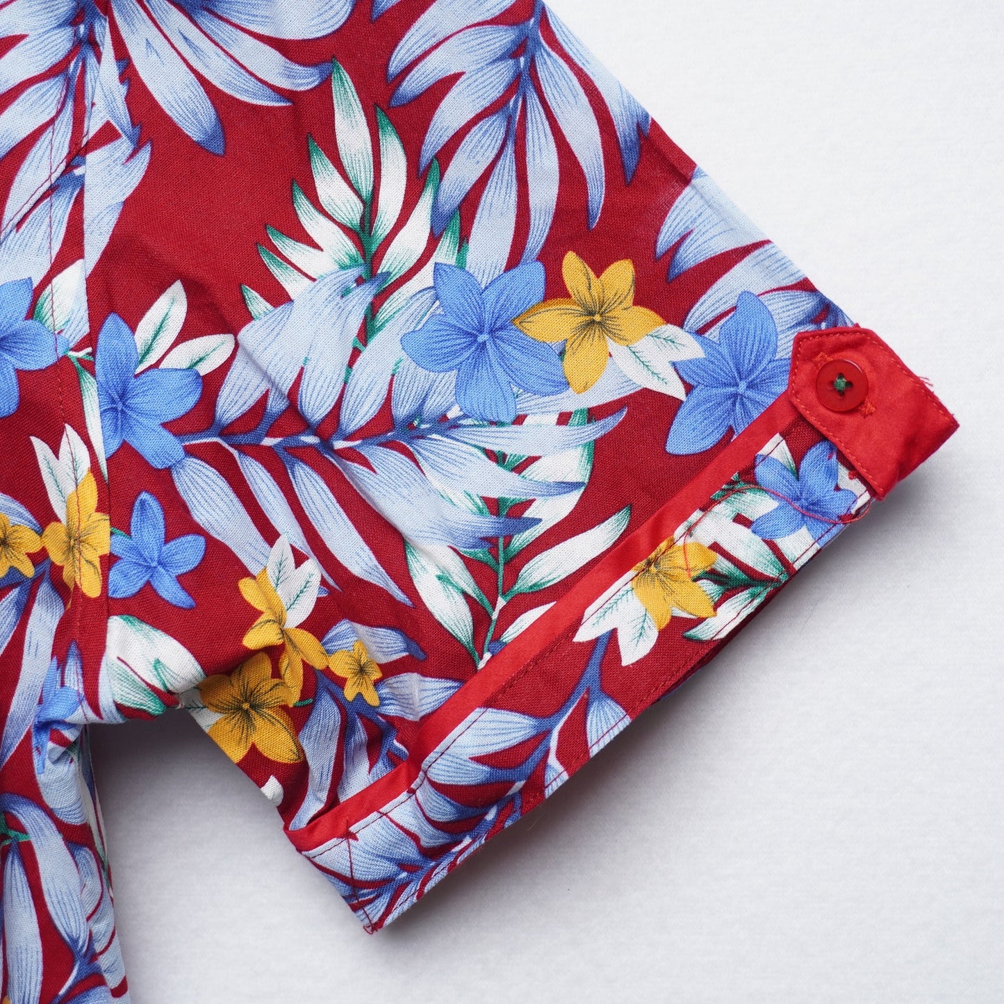 Barabas Red Floral Shirt M Linen Cotton Hawaiian Tropical NWT