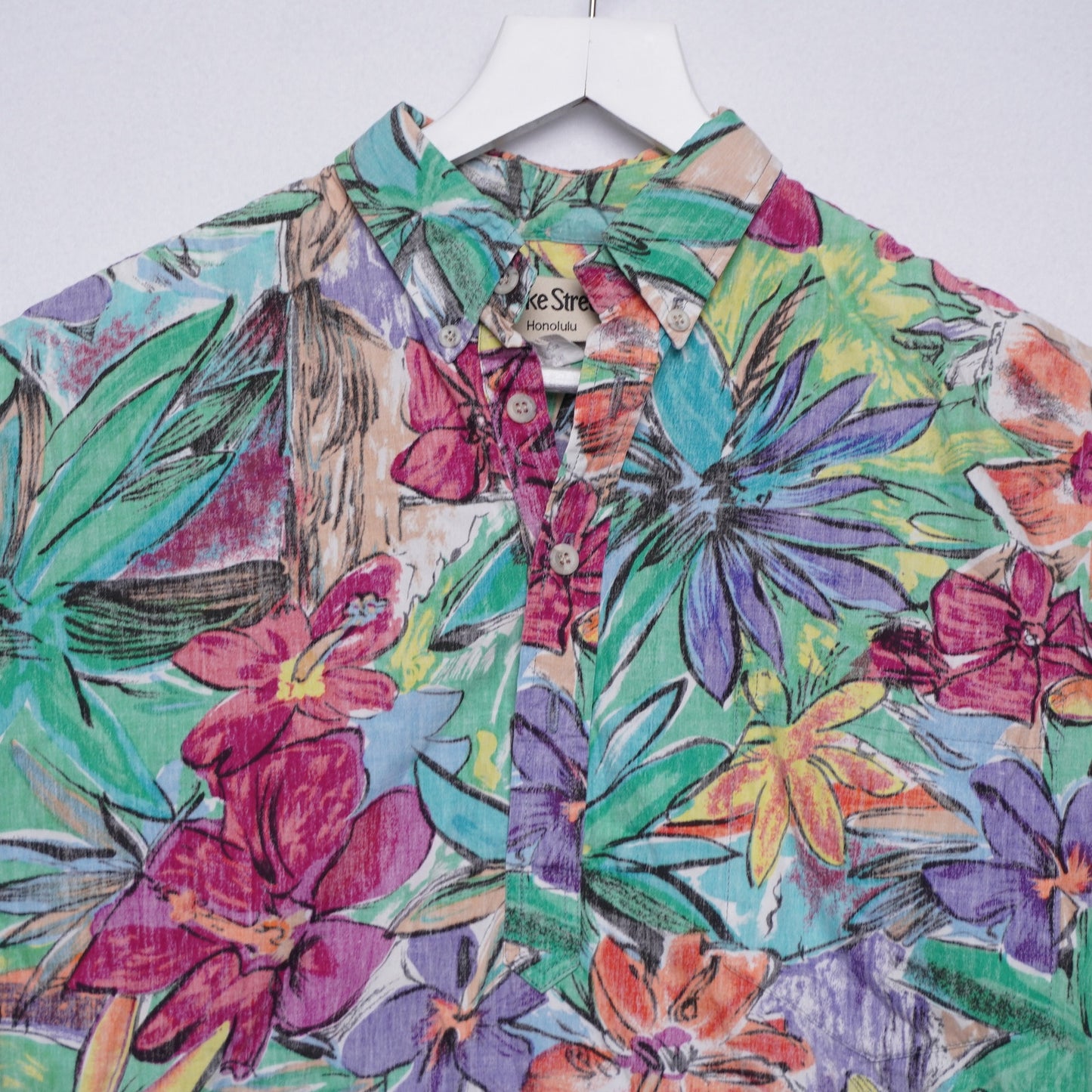 Vintage Cooke Street Honolulu Hawaiian Shirt Size S 100% Cotton Made in USA