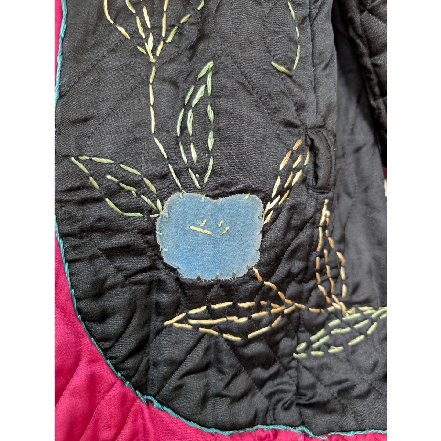 Vintage Kimono Style Quilted Robe As Is