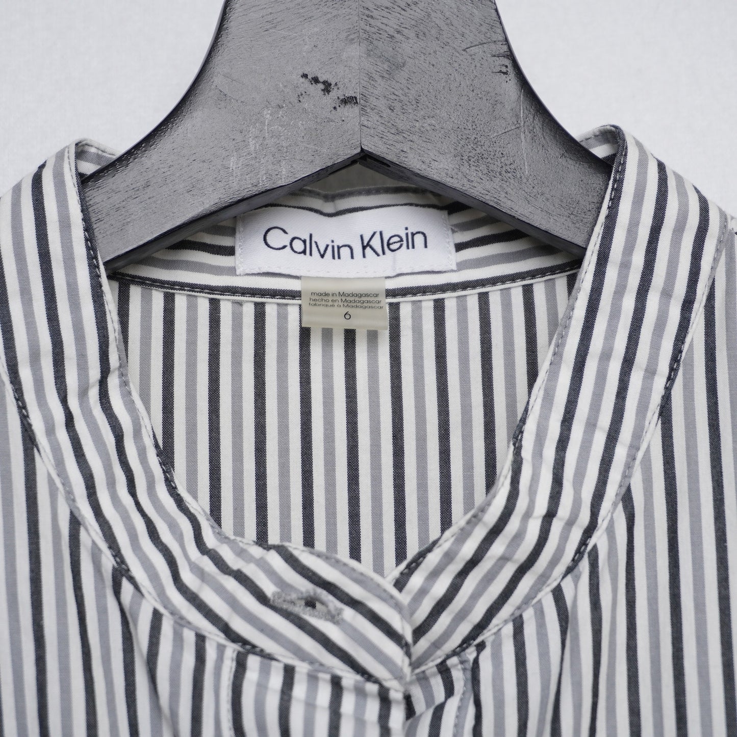 Calvin Klein Striped Shirt Dress Women’s Size 6 | 100% Cotton Belted Fit & Flare