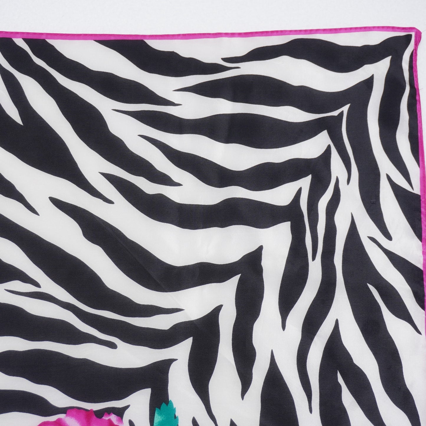 Vintage Oscar de la Renta Hibiscus and Animal Print Silk Scarf