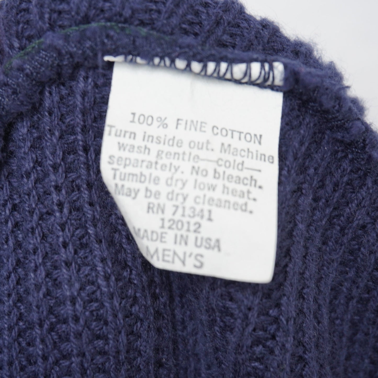 L.L. Bean USA Navy Cotton Full-Zip Sweater Jacket Men’s L