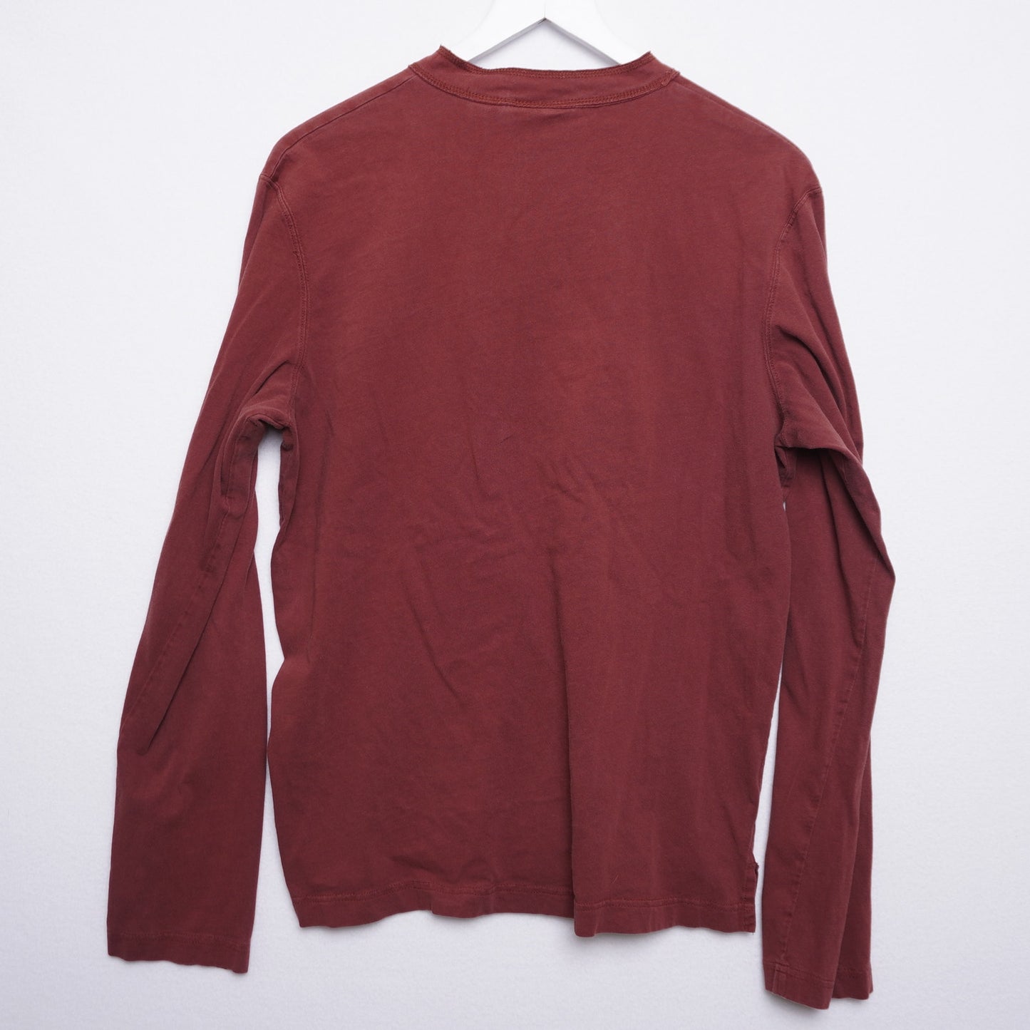 Alpine Design Maroon Long Sleeve 100% Cotton Henley Shirt Size M