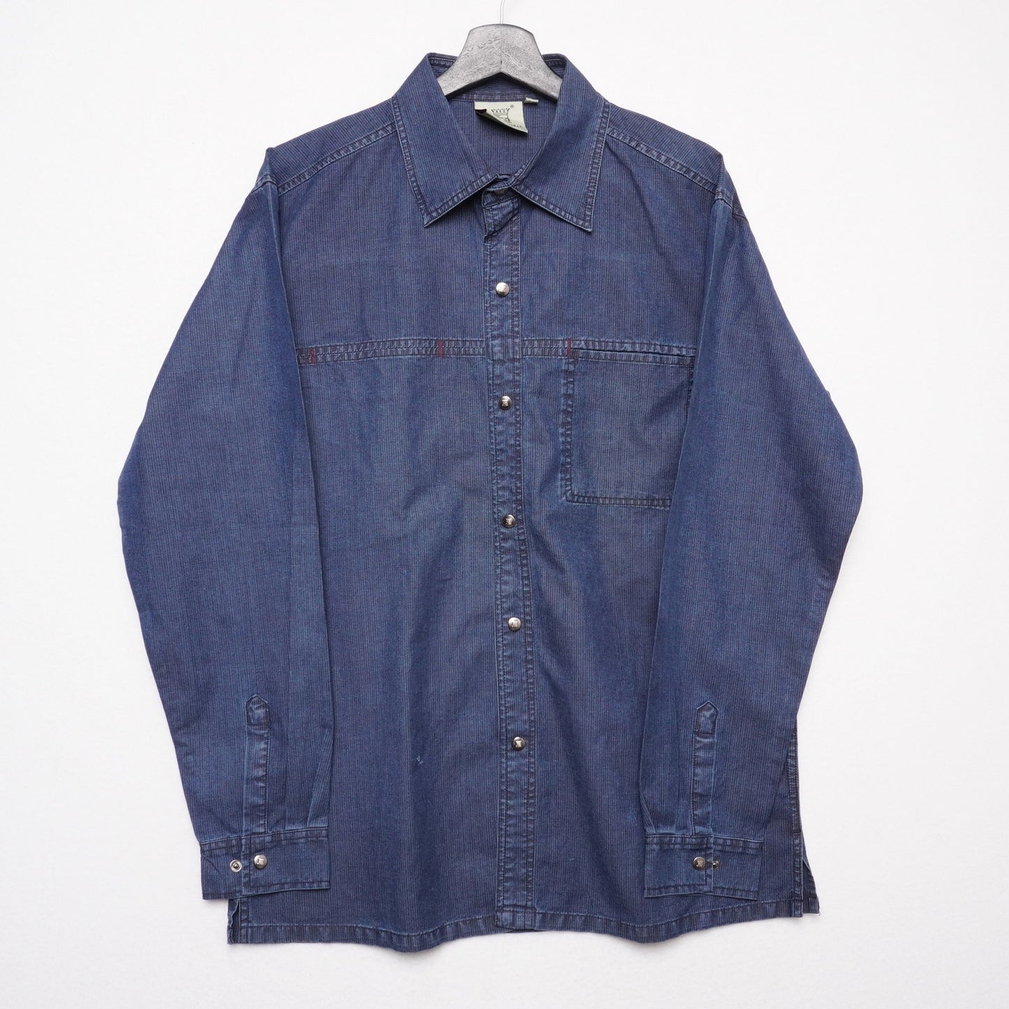Grown General Denim Snap Button Western Shirt Men’s Large Workwear Cowboy Blue