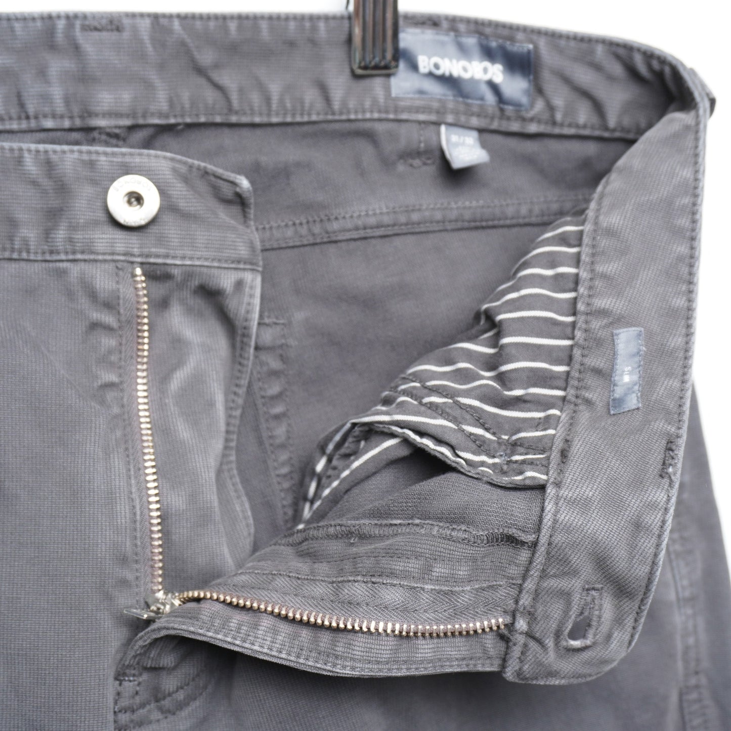 Bonobos Slim Fit Stretch Chinos Gray Men's Pants Size 31x32