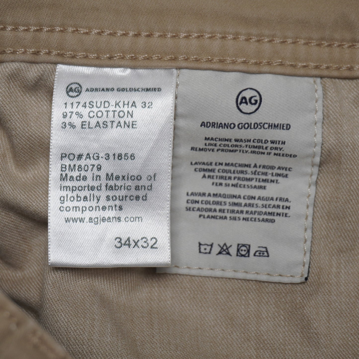 Adriano Goldschmied The Graduate Tailored Leg Chinos Size 34
