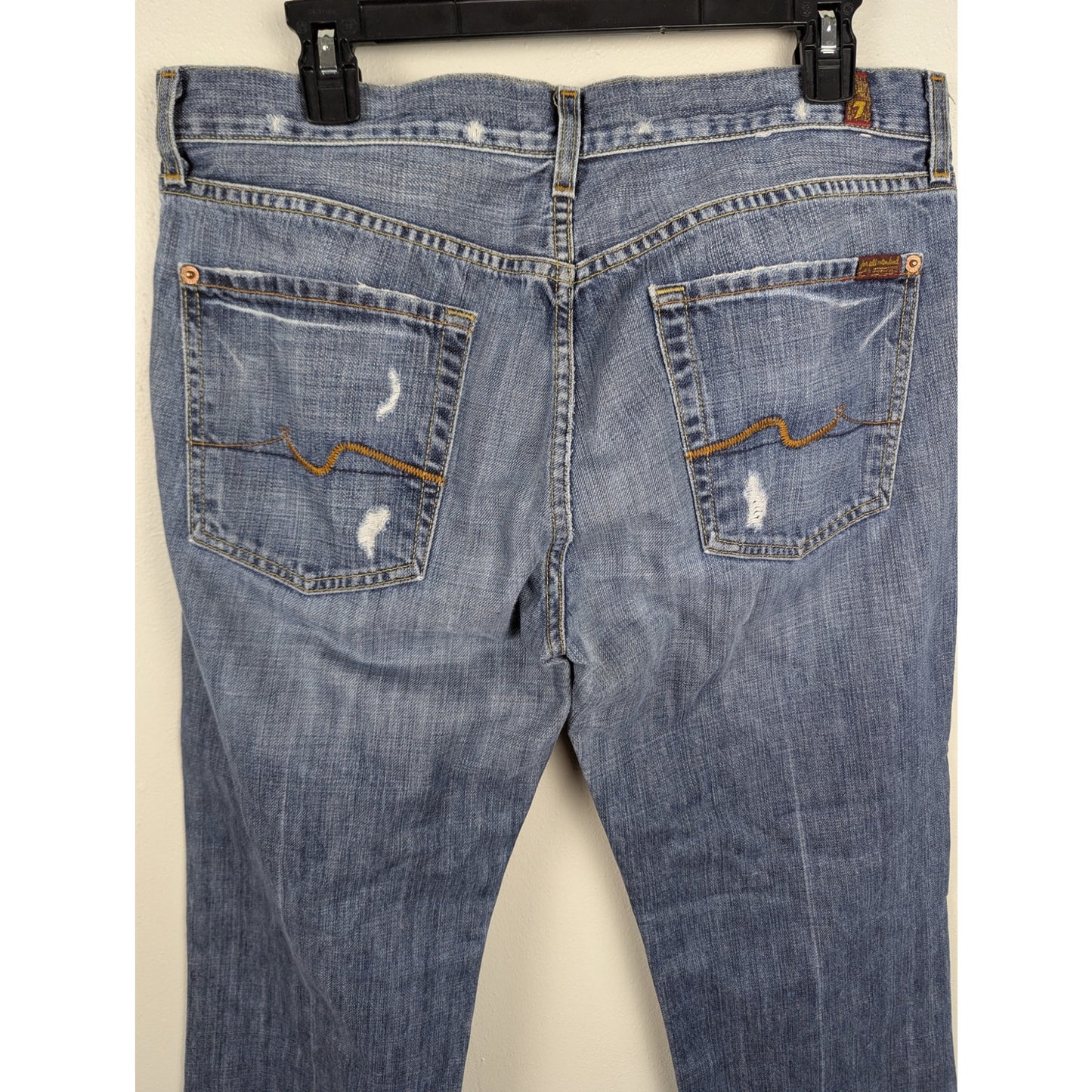 7 for all Mankind Standard Blue Jeans Distressed 36x32 100% Cotton