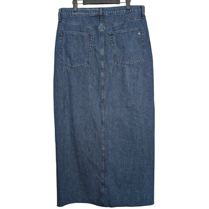 Rag and Bone Kaihara Japanese Denim Maxi Skirt Split Front 29