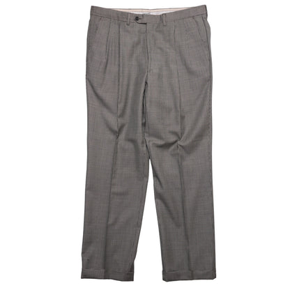 Santorelli Made in Italy Wool Dress Pants Micro Houndstooth Pleated Luxury Serge