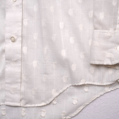 Vintage The Men’s Shop JCPenney White Textured Dobby Pattern Long Sleeve Shirt