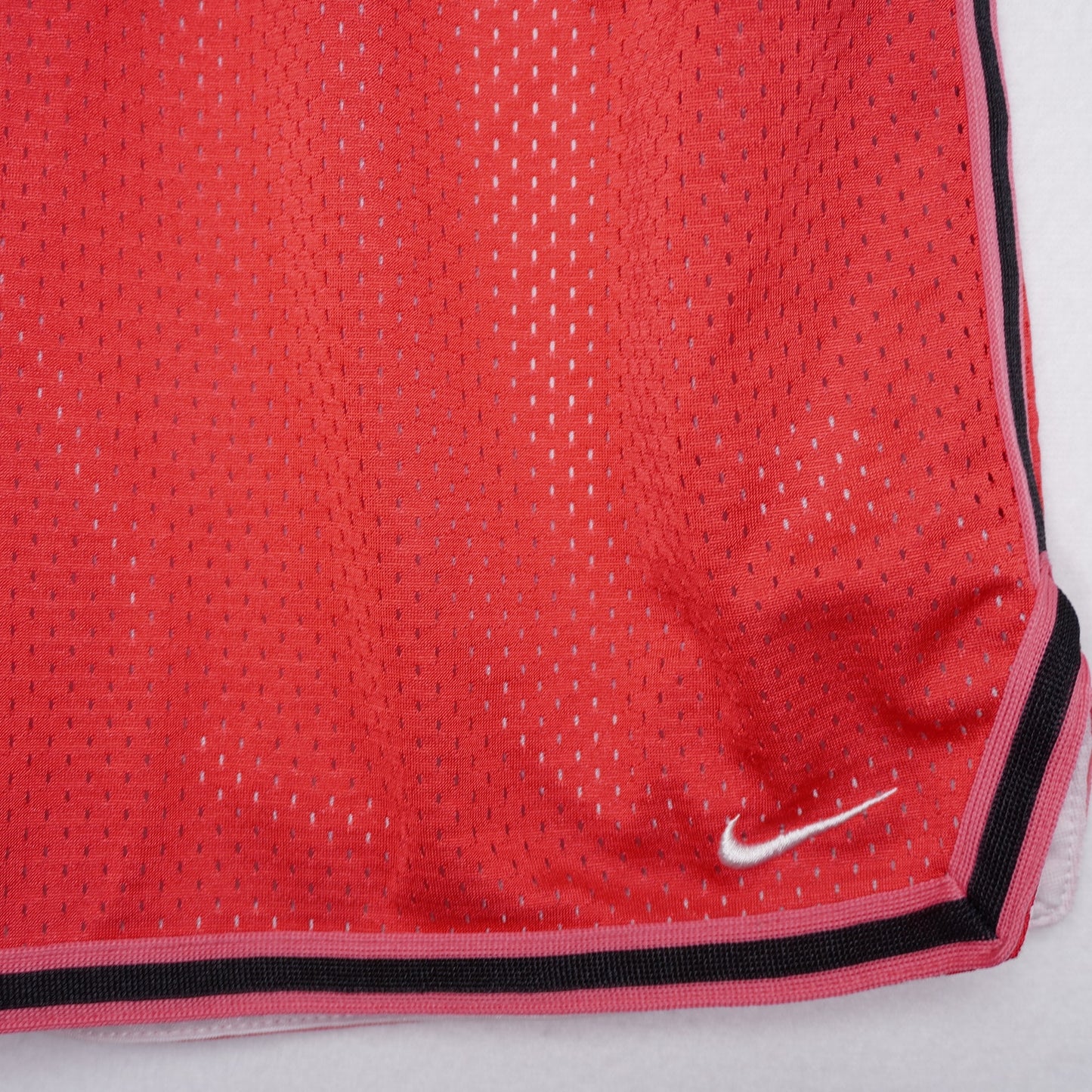 Nike Red Mesh Shorts with Dark Trim Drawstring Size M Y2K Retro