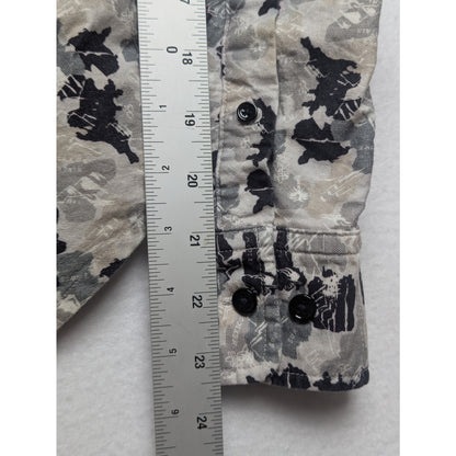 Band of Outsiders Men's Printed Button-Down Shirt - Map/Camo Print Sz 0 (XS)