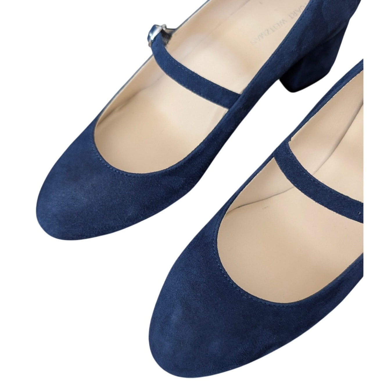 Stuart Weitzman Gabby 45 Maryjane Pumps 6.5 Navy Suede