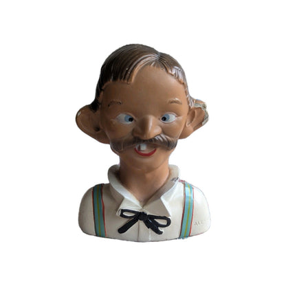 Vintage Alexander Backer ABCO 2 Faced 4 Eyed Drunk Man Chalk Ware Bust Bar