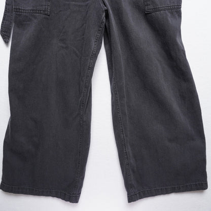 Old Navy Black Cotton Jumpsuit | Size M | Wide Leg Adjustable Strap Belted