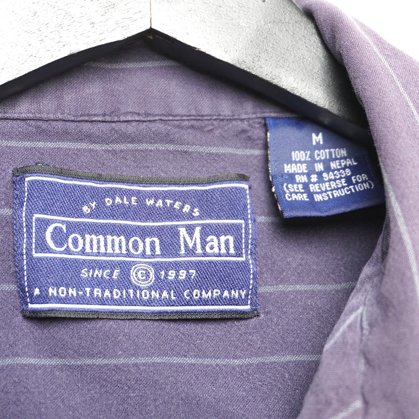 Common Man Striped Short Sleeve Button Up Shirt 100% Cotton M