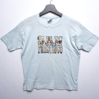 VTG San Francisco Baby Doll T Blue Graphic Print 100% Cotton