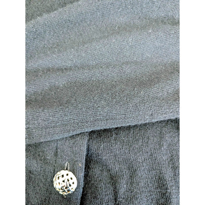 Vintage Ballantyne Black Cashmere Cardigan Sweater 1960s