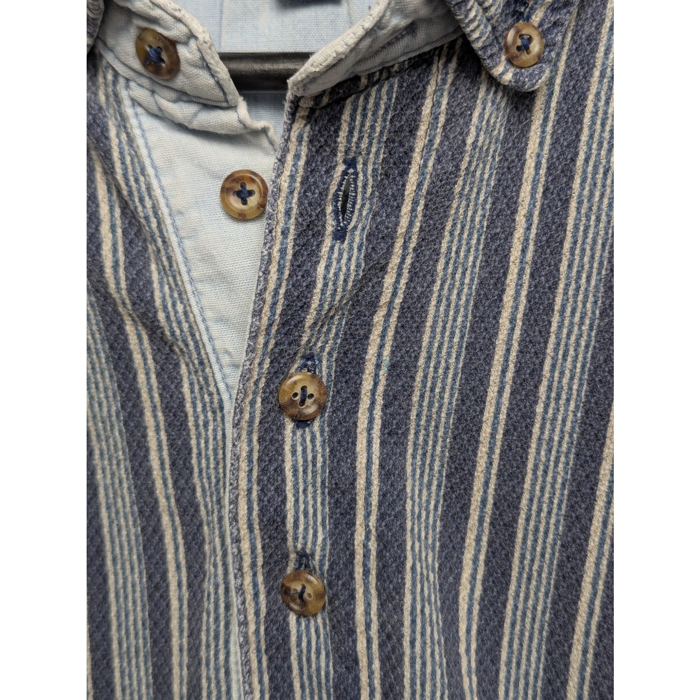 Dockers Striped  Vintage Style Henley Cotton Pullover Shirt XL