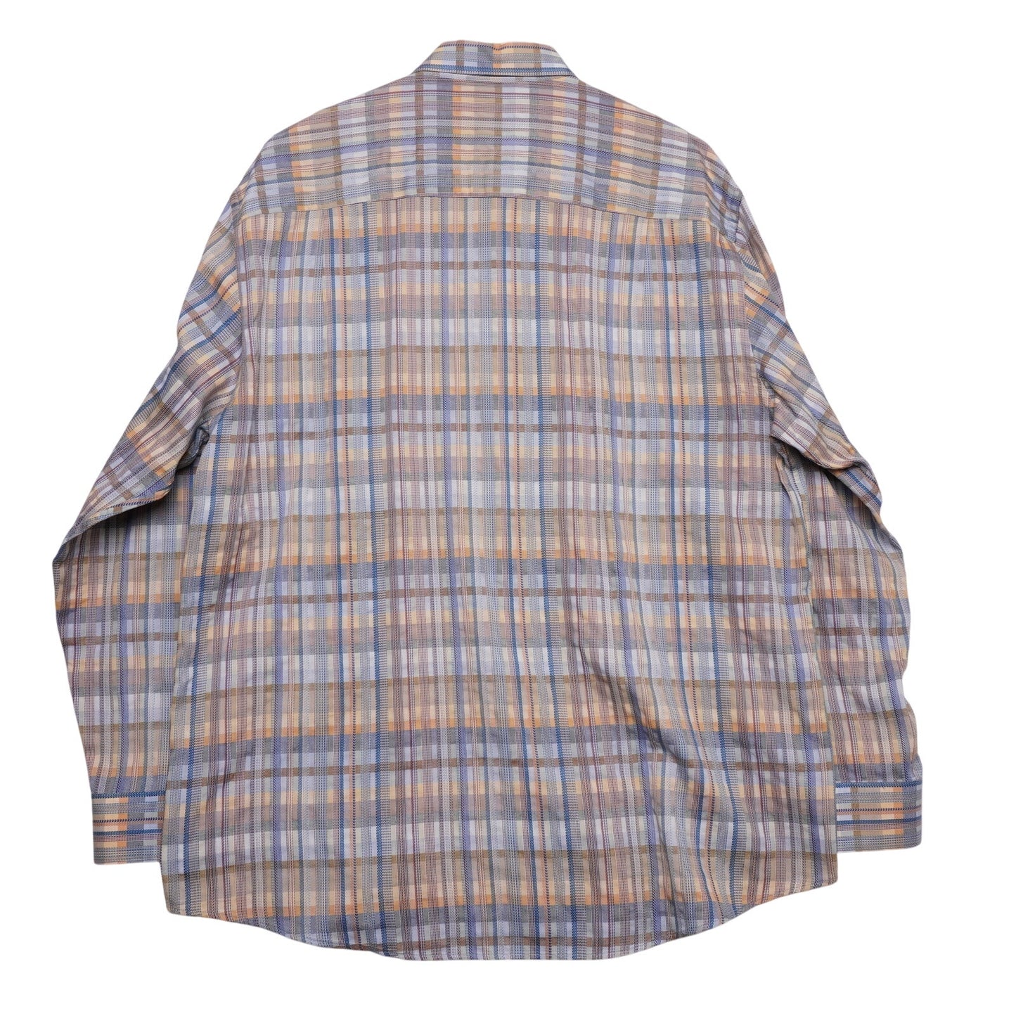 Jhane Barnes XL Button Front Shirt Plaid Woven Japan Fabric Retro