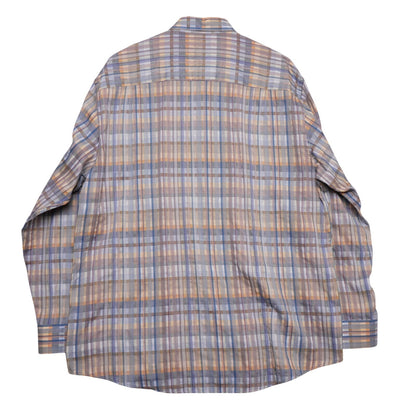 Jhane Barnes XL Button Front Shirt Plaid Woven Japan Fabric Retro