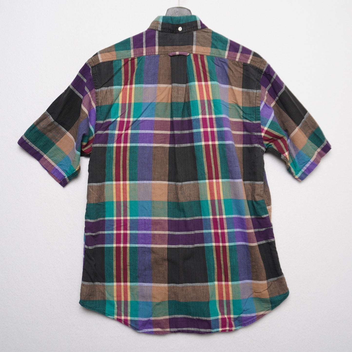 GANT Authentic Indian Madras Plaid Shirt Short Sleeve Button Down Men's Large