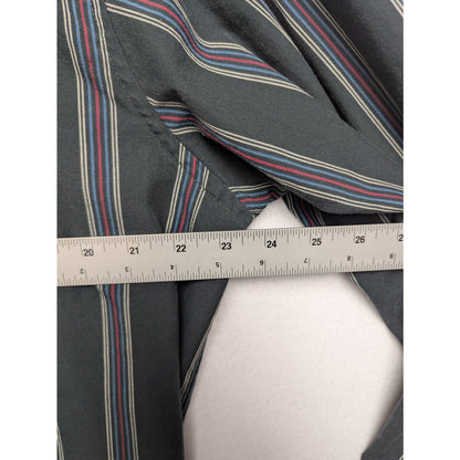 Vintage Oakton Limited Green Striped Long Sleeve Shirt XL Tall