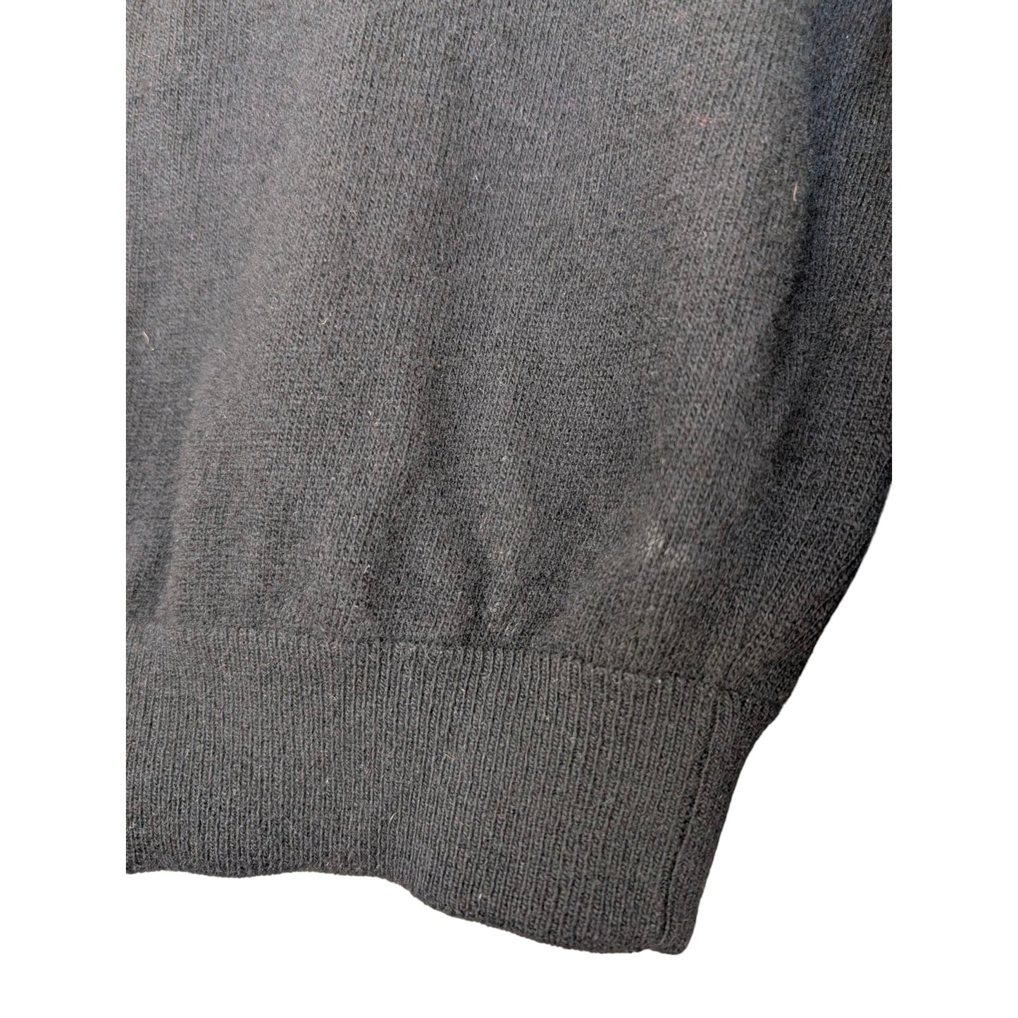 Vintage Ballantyne Black Cashmere Cardigan Sweater 1960s