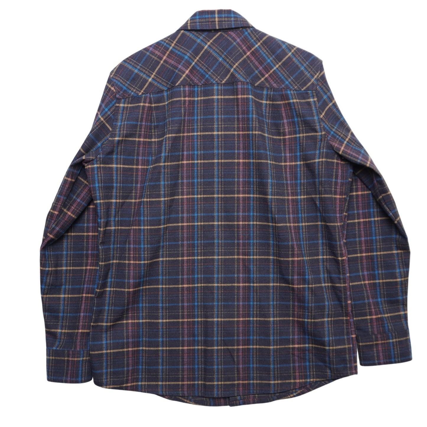 L.L. Bean Plaid Flannel Shirt Western Style Snap Front Multicolor Men's Medium M