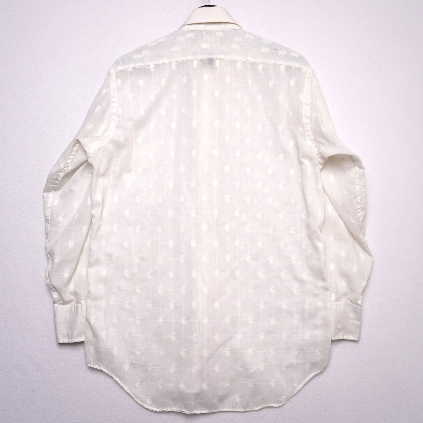 Vintage The Men’s Shop JCPenney White Textured Dobby Pattern Long Sleeve Shirt
