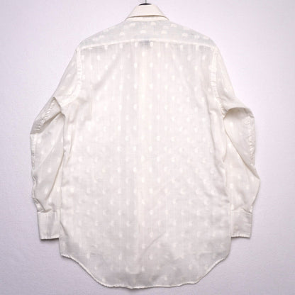 Vintage The Men’s Shop JCPenney White Textured Dobby Pattern Long Sleeve Shirt