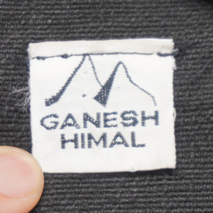 Ganesh Himal Handmade Nepal Cotton Vest XL Black-Red Fish “Om” Print Boho