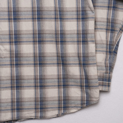 Columbia Sportswear Gray/Blue/Brown Cotton Plaid Shirt Size L