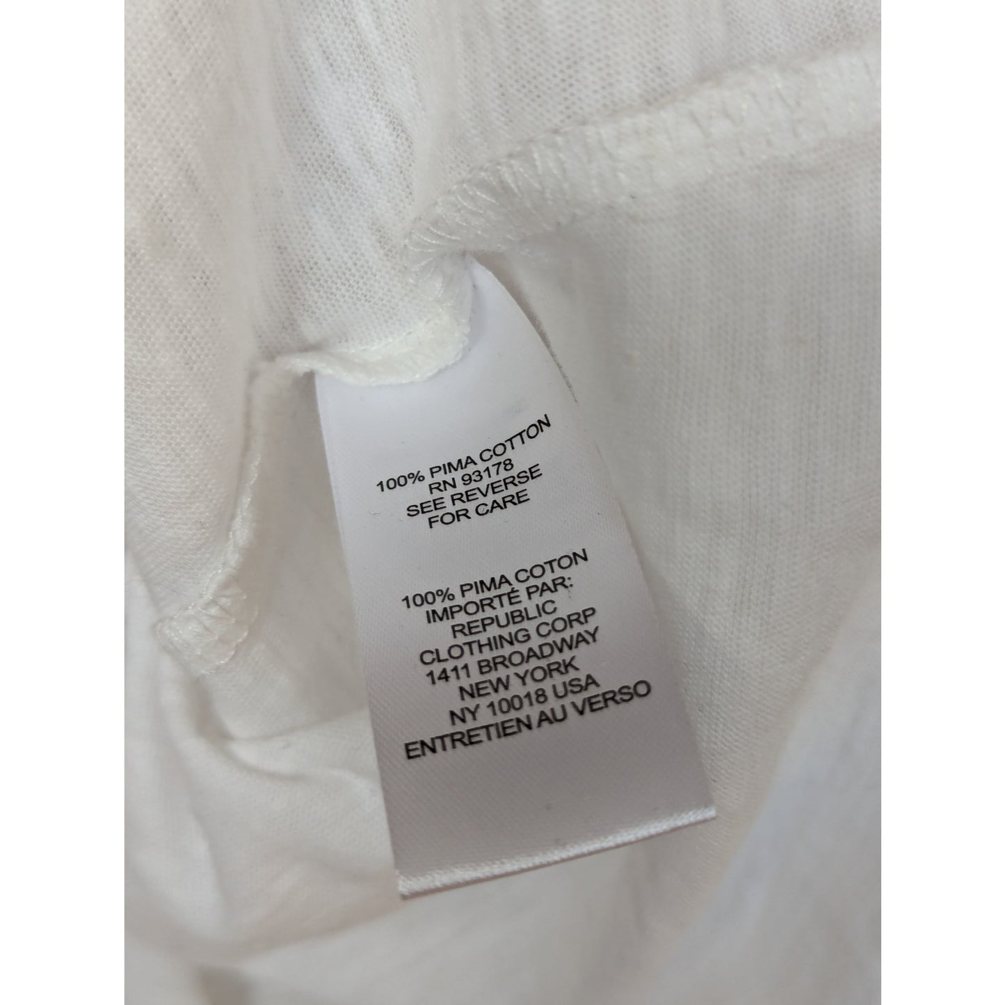 Industry White 100% Pima Cottton Ruffle Sleeve Top Women's Size M