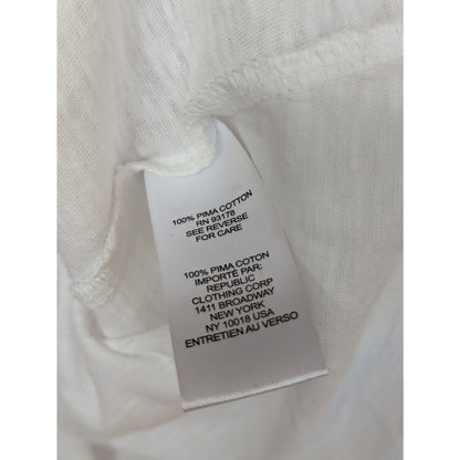 Industry White 100% Pima Cottton Ruffle Sleeve Top Women's Size M