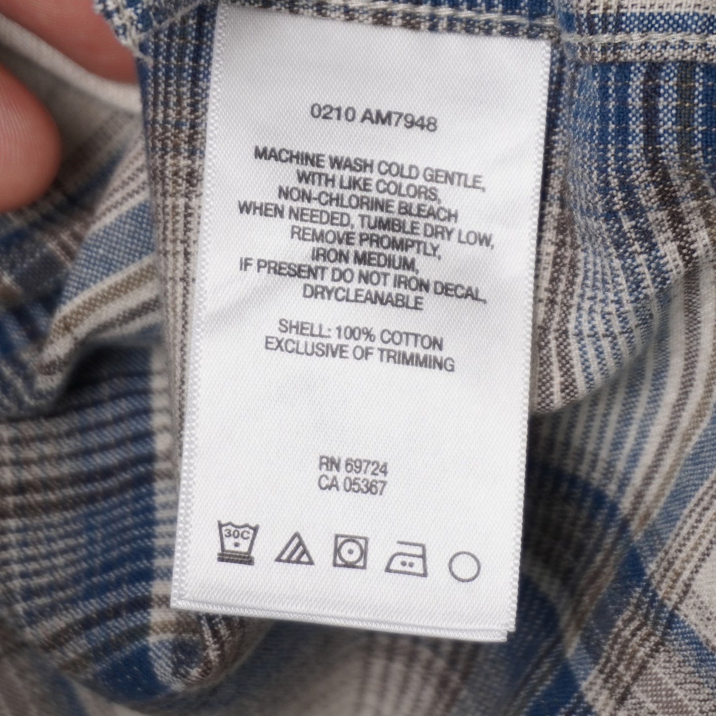 Columbia Sportswear Gray/Blue/Brown Cotton Plaid Shirt Size L
