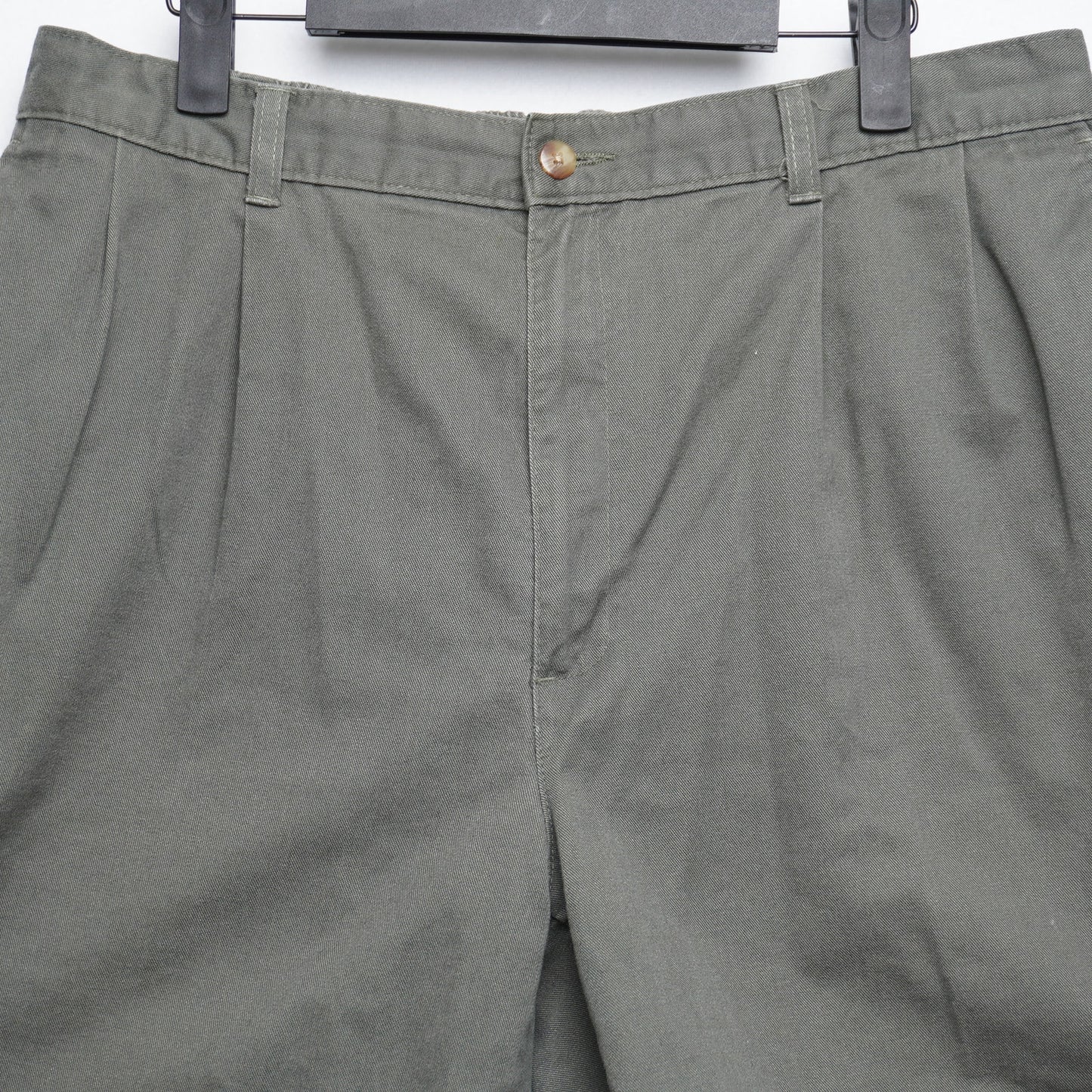 Vintage Bay to Bay Green Cotton Shorts Elastic Waist Pleated Waist 38