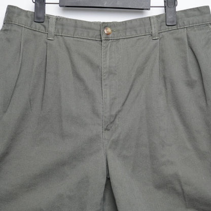 Vintage Bay to Bay Green Cotton Shorts Elastic Waist Pleated Waist 38