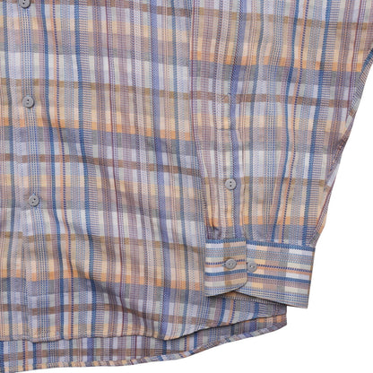 Jhane Barnes XL Button Front Shirt Plaid Woven Japan Fabric Retro