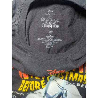 Disney The Nightmare Before Christmas Graphic T-Shirt Black Size Small
