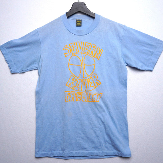 Vintage Jerzees by Russell Severn River Faculty Basketball Team T-shirt Baby Blue Size M