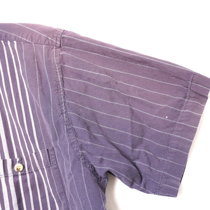 Common Man Striped Short Sleeve Button Up Shirt 100% Cotton M