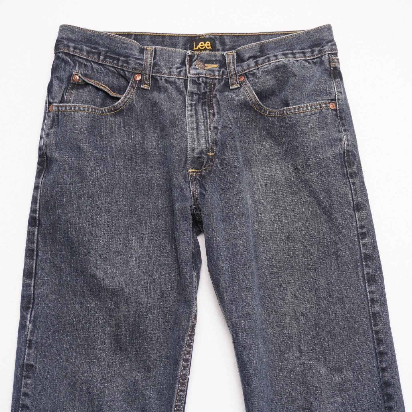 Lee Regular Fit Jeans Men's Size 32x30 Straight Leg Dark Wash Made in Mexico