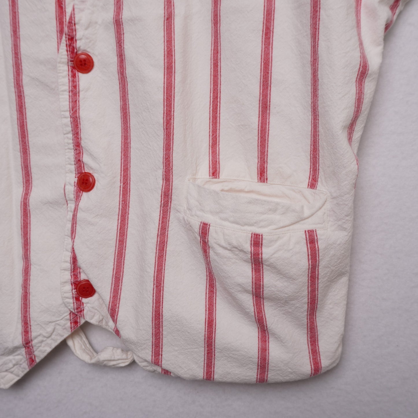 Santana Ltd. Red White Striped Vest 100% Cotton Adjustable Back Men's Large