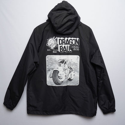 Dragon Ball Windbreaker Jacket | Anime Manga Graphic Anorak Hoodie Black Sz M